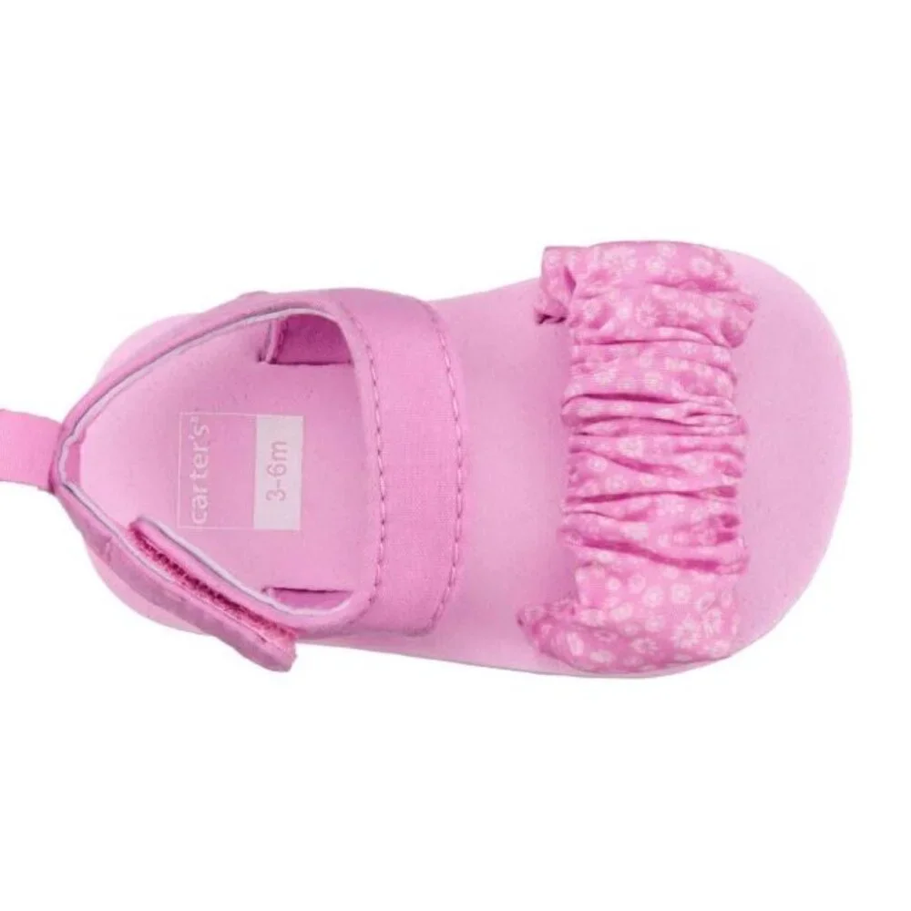 NWT Carter's Baby Girl Scrunch Strappy Pink Sandals